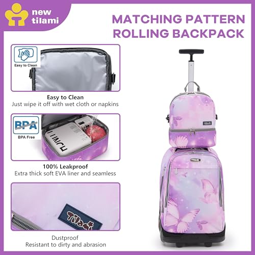 NEW TILAMI Kids Lunch Bag Double Insulated for tilami Rolling Backpack Girls Boys forTravel School Picnic, Fairy Purple - color: Fairy Purple
