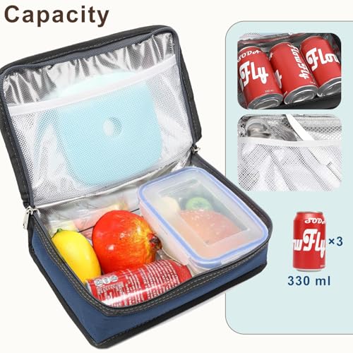 FlowFly Small Insulated Lunch box Portable Soft Bag Mini Cooler Thermal Meal Tote Kit with Handle for Work & School, Cyan - color: Cyan