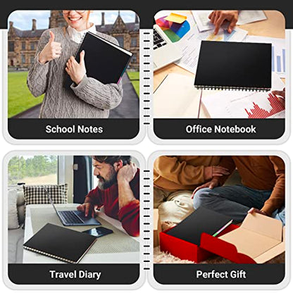 EUSOAR 5 Subject Notebook College Ruled, 1 Pack A4 11" x 8-1/2", 100GSM Line Paper,120 Sheets/ 240 Pages, Thick Hardcover Large Journal Notebooks with Dividers for School Office Note Taking Travel - color: Black, size: A4-1Pack