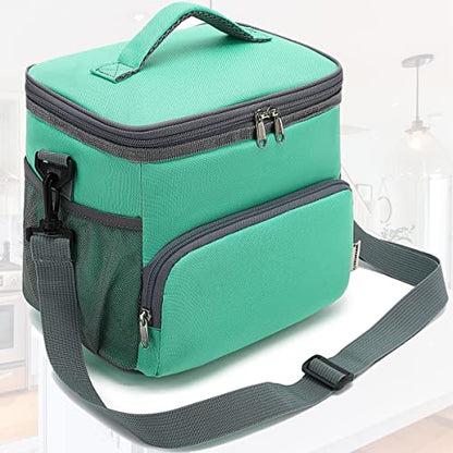 GYEUKHAM Insulated Lunch Bag for Adult/Women/Men, Reusable Large Lunch Box Cooler Soft Tote, Thermal Meal Prep Lunch Pail with Adjustable Shoulder Strap for Picnic/School/Travel/Office, Green - color: Green