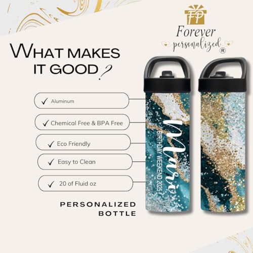 Custom Leakproof Water Bottle 20oz| Gym Tumblers| Running Cup| Adult Tumbler| Marble Sport Bottle (Teal) - color: Teal