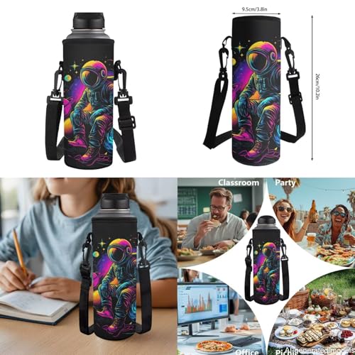 17 Inch Kid's 4PCS Backpack Set, Back to School Essentials | Insulated lunch box, water bottle pouch, pencil case, lightweight, padded shoulder straps, for elementary, middle school - color: Space Astronaut