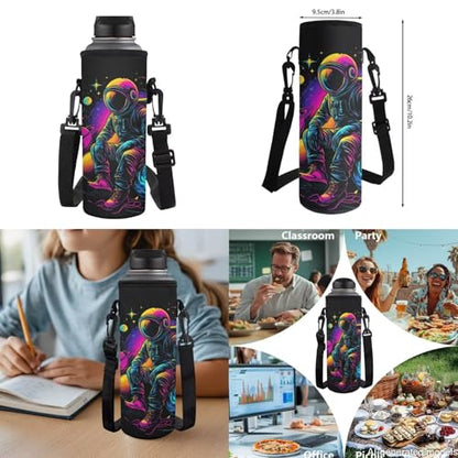 17 Inch Kid's 4PCS Backpack Set, Back to School Essentials | Insulated lunch box, water bottle pouch, pencil case, lightweight, padded shoulder straps, for elementary, middle school - color: Space Astronaut