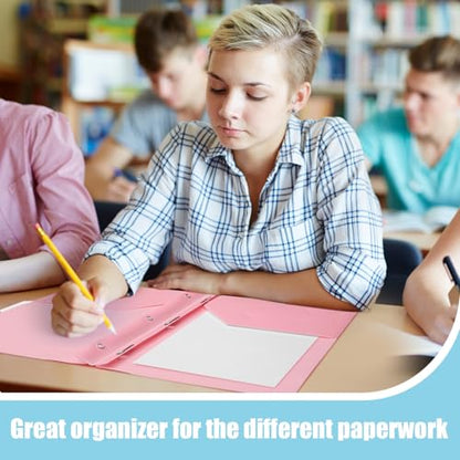 12 Pack Pastel Plastic Pocket Folders with 3 Prongs & Tabs, Cute Folder, 2 Pocket File Folders for Letter Size Paper, Nurse Folder, Heavy Duty for School & Office Organization - style: 3 Prongs Fasteners Style