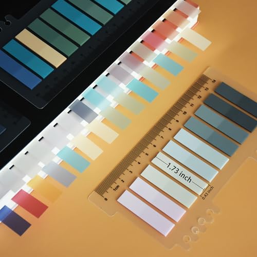 YOUDEFUL 1600pcs Translucent Page Markers,Morandi Sticky Note Tabs with Binders,Repositionable Book Flags Tabs Strip for Annotating Books,Clear Sticky Notes,Page Tabs,Index Tabs - size: Tabs Morandi