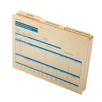 ComplyRight Employee Record Organizer 3-Folder Set, Pack of 25 | 9-1/2" x 12" x 1-1/4", Document Filing Folder for Businesses, HR Employee Management Documentation Office Supplies - style: 3-Folder Set