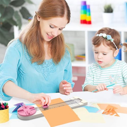Paper Trimmer, 4 Styles Craft Paper Cutter Multi-Function Scrapbooking Tool for Cutting Paper Photos Scrapbook Postcard (Straight, Wave, Perforated and Creasing Lines) (Pink) - color: Pink