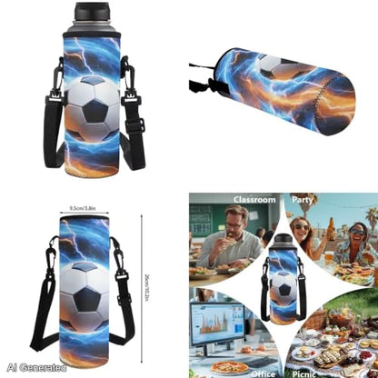 Cool Soccer Backpack for Boys 8-12 Kids Backpack with Lunch Box Water Bottle Holder with Strap and Zipper Pencil Case 4PCS Set Bookbag with Compartments for School 17 inch Elementary - color: Cool Soccer