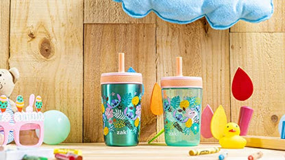 Zak Designs Disney Lilo and Stitch Kelso Tumbler Set, Leak-Proof Screw-On Lid with Straw, Bundle for Kids Includes Plastic and Stainless Steel Cups with Bonus Sipper (3pc Set, Non-BPA, Stitch) - color: Lilo and Stitch, size: 3 Piece Set (Pack of 1)