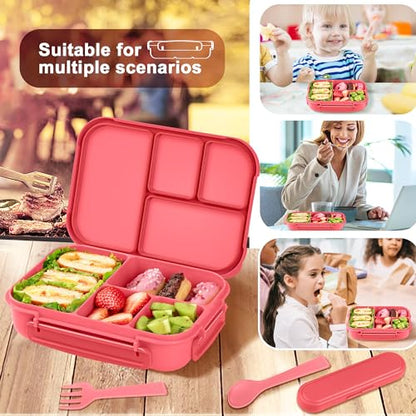 Amathley Lunch Box Kids,Bento Box Adult,Leakproof Lunch Containers for Adults/Kids/Toddler,1200ML-4 Compartments bento Lunch box with Utensil,Microwave & Dishwasher & Freezer Safe (Pink Berry) - color: Pink Berry