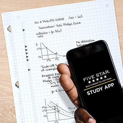 Five Star Loose Leaf Paper + Study App, 3 Pack, Notebook Paper, Graph Paper, Reinforced Filler Paper, Fights Ink Bleed, 8.5 x 11, 80 Sheets per Pack (170027) - size: 3 Pack, style: 80 Sheets