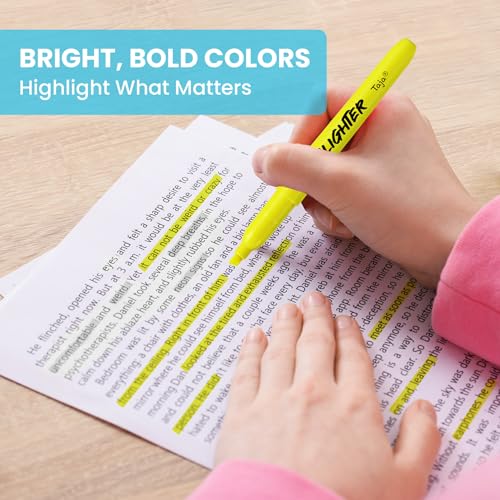 Taja Highlighters 96 Pack Value Pack, Bright Yellow, Chisel Tip Marking Pens with Clean Ink, Suitable for School, Office, and Daily Use - color: Yellow