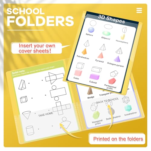 Henoyso 100 Pcs Folders Take Home Heavy Duty 2 Pocket Homework Folder for Students Parent Teacher Communication, 11.8 x 9.45 Inch(Yellow) - color: Yellow