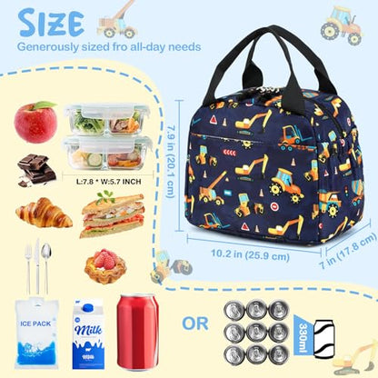 CAMTOP Boys Lunch Box Kids Insulated Lunch Bag Kids Cute Lunchbox for Boys Loncheras Para Niños - color: Truck
