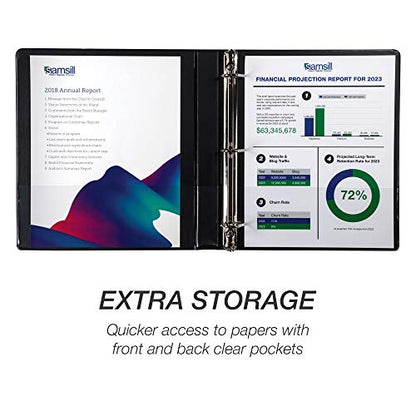 Samsill Durable 1 inch 3 Ring Binder, D Ring Binder, 100% Recycled Chipboard, Black - color: Black, size: 1 Pack, style: 1 Inch