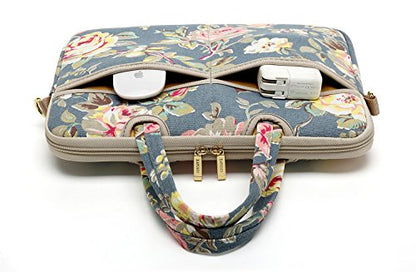 kayond Blue Water Hyacinth Patten water resistant Laptop Shoulder Messenger Bag Case Sleeve for 15 Inch 15.6 Inch Laptop,Laptop Briefcase - color: Water Hyacinth, size: 15-15.6 Inch