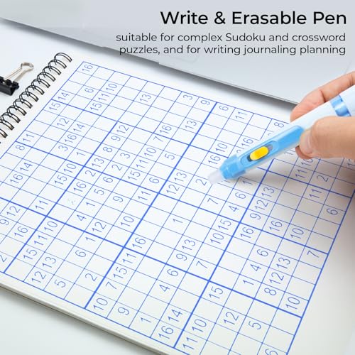M&G 6 PCS Erasable Pens, 0.5mm Blue Ink Erasable Gel Pens, Fine Point Retractable Pens Make Mistakes Disappear, Premium Comfort Grip Note Taking and Crossword Puzzles - color: blue ink