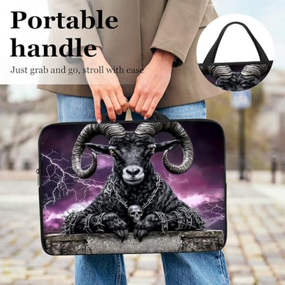 11.6 12 12.2 12.3 inch Laptop Sleeve with Handle, Black Ram Water‑Resistant Tabet Carrying Case for MacBook Air 12/Chromebook/HP/Dell/Lenovo/Asus/Acer - color: Black Ram, size: 11-12.3 inch Devices