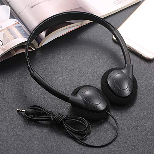 CN-Outlet 100 Pack Classroom Headphones Bulk for School Students Kids Teen Children and Adults, Wholesale Sturdy Wired Headphones Classroom Earphones (Black, 100 Pack) - color: Black, size: 100 PACK