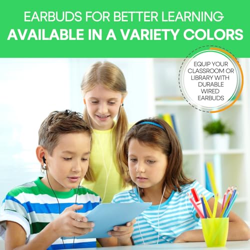 200 Packs Classroom Earbuds Bulk Headphones for Kids School Students Children, Wholesale Class Set Durable Earphones, Individually Bagged (200 Black) - color: Black, size: 200 PACK
