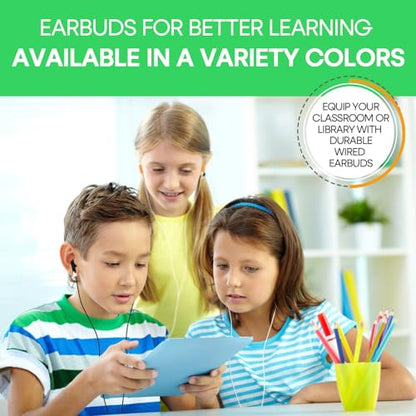 200 Packs Classroom Earbuds Bulk Headphones for Kids School Students Children, Wholesale Class Set Durable Earphones, Individually Bagged (200 Black) - color: Black, size: 200 PACK
