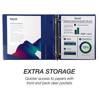 Samsill Durable 1.5 inch 3 Ring Binder, D Ring Binder, 100% Recycled Chipboard, Blue - color: Blue, size: 1 Pack, style: 1.5 Inch
