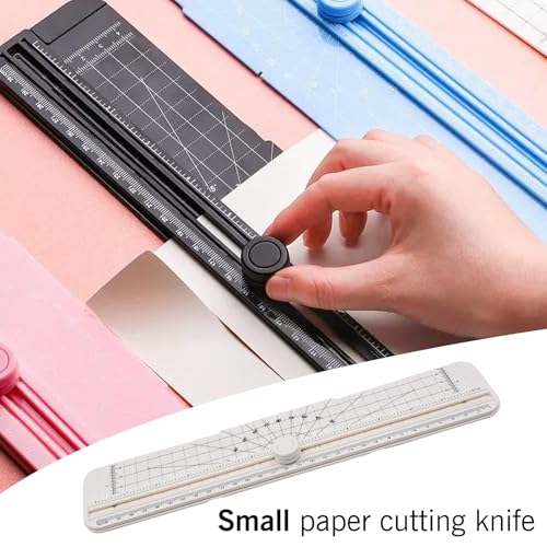 2PCS Paper Cutter Slider, 12 Inch Portable Paper Trimmer, Straight Cutting Guillotine, Cardboard Cutter for Paper Photo Vinyl Label Coupon Craft Paper(White) - color: White