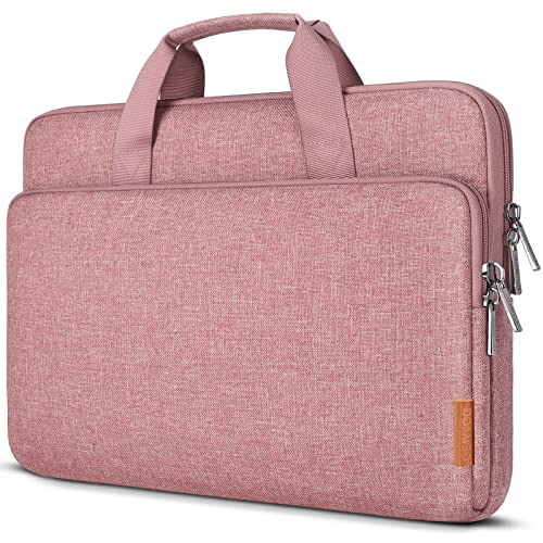 DOMISO 17 inch Carrying Cases for Mobile Computers, Laptop Sleeve Protective Case Cover Compatible with 17-17.3 inch HP Dell ASUS Lenovo Chromebook, Waterproof Computer Cases Bag with Handle, Pink - color: Pink, size: 17-17.3 inch