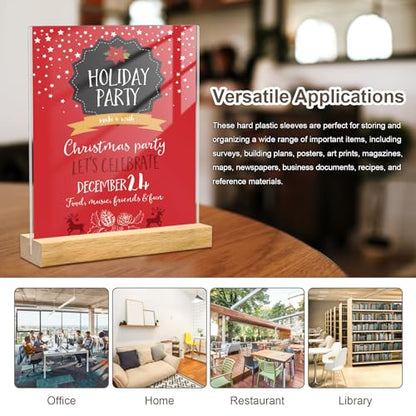 6 Pcs 8.5 x 11'' Rigid Print Protectors, Clear Rigid Top loaders Plastic Paper Page Protectors, Clear Plastic Page Protectors for Photos and Documents