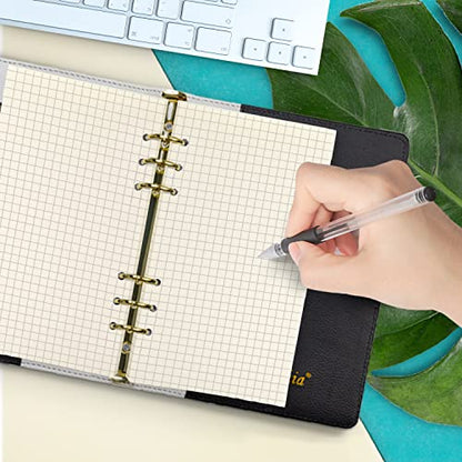 6 Ring Binder Refill,2023 A6 Grid Square Refill for Filofax/Personal Journal,Personal Size, 45sheets/90pages, 100Gsm Quality, Harphia (A6 3.74 x 6.77'',Gridsquare) - color: Grid Square, size: A6
