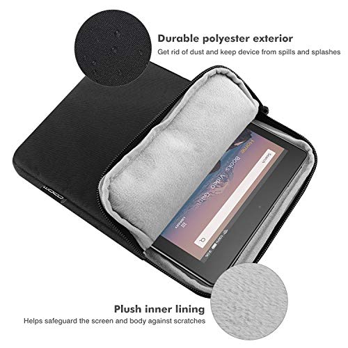 MoKo 7-8 Inch Tablet Sleeve Bag, Polyester Pouch Cover Case Fits iPad mini (A17 Pro) 8.3" 2024, iPad mini 6/5/4/3/2/1, Samsung Galaxy Tab S2 8.0, Tab A 8.0, ZenPad Z8s 7.9,Black - color: Black, size: 7-8 inch