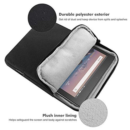 MoKo 7-8 Inch Tablet Sleeve Bag, Polyester Pouch Cover Case Fits iPad mini (A17 Pro) 8.3" 2024, iPad mini 6/5/4/3/2/1, Samsung Galaxy Tab S2 8.0, Tab A 8.0, ZenPad Z8s 7.9,Black - color: Black, size: 7-8 inch
