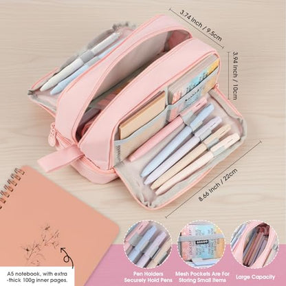 Pink Complete Bible Study Kit for Women with No Bleed Highlighters, Pens, Bible Tabs, Prayer Cards, Jesus Statue - Portable Journaling Supplies for Church, Home, Small Group Christian Gift