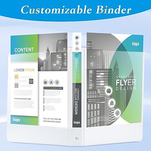 CIXILDTS 1.5-inch Round Ring Binder, 1-1/2" 3 Ring Binder Fit Letter Size Paper, Presentation View Binders, White, 6-Pack - color: White, size: 1.5", style: 6-Pack
