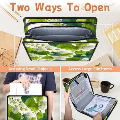 Dandelion Flower Zipper Binder, 3 D-Ring Expanding File Folder with Handle & Adjustable Shoulder Strap, 400 Sheets Capacity Multi-Pocket Organizer for 13 Inch Laptop - color: Dandelion Flower