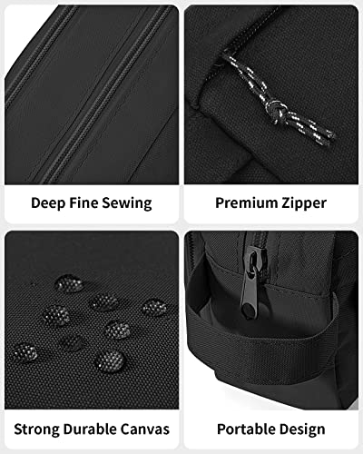 Sooez Big Capacity Pencil Case, Upgraded Canvas Pencil Pouch Large Pencil Bag Organizer, Separate Compartments Easy Grip Handle, Aesthetic Supply for School Teens Adults, Black Pen Case - color: Canvas Black