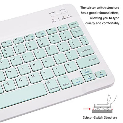 Ultra-Slim Bluetooth Keyboard Portable Mini Wireless Keyboard Rechargeable for Apple iPad iPhone Samsung Tablet Phone Smartphone iPadOS iOS Android (10 inch Green) - color: 10 inch Green