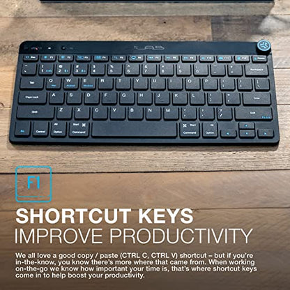 JLab, Go, Wireless Keyboard, Bluetooth, USB Dongle, Multi-Device, Ultra-Compact, Black - size: 1 Pack
