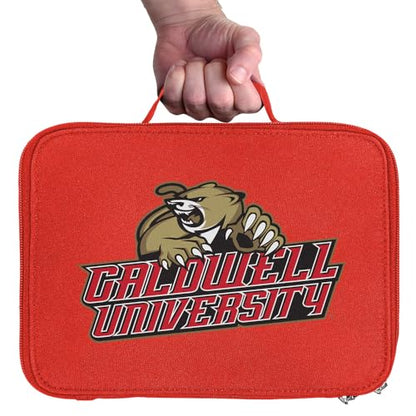 Campus Lab Caldwell University Primary Logo Insulated Soft Sided Lunch Box - Reusable Lunch Bag For School Office Work, BPA Free, Red - color: Caldwell University