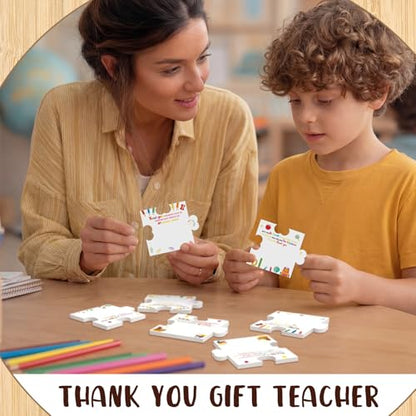 Yinder 24 Pads Back to School Teacher Gifts Sticky Notes Puzzle Shape Sticky Notes Pads Bulk Cartoon Self Adhesive Thank You Gifts for Teachers End of Year Graduation Office School Tab Party Supplies - style: Teacher
