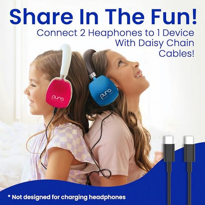 Puro Sound Labs Noise Cancelling Headphones for Kids - 85 dB Volume Limit, Built in Mic, 35-Hour Battery, Lightweight On Ear Design & Comfy Fit, Bluetooth Headphones for Kids – PuroQuiet Plus, Blue - color: Blue