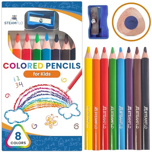 Colored Pencils for Toddlers 3-4 Years – Kids Pencils for Beginners, Toddlers and Preschoolers, Jumbo Triangle Shape for Easy Grip, Thick Colored Core for Easy Coloring and Less Breakage (1 Pack) - size: 1 Pack