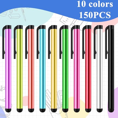 150 Pcs Styluses Pens for Touch Screens Universal Stylus Compatible with Touch Screens Capacitive Stylus Compatible with All Universal Touchs Screen Devices, 10 Colors