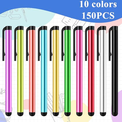 150 Pcs Styluses Pens for Touch Screens Universal Stylus Compatible with Touch Screens Capacitive Stylus Compatible with All Universal Touchs Screen Devices, 10 Colors
