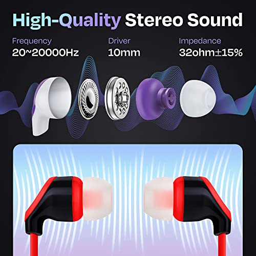JustJamz 30x Multipack | Bulk Earbuds with Microphone, for Schools, Classroom, Libraries, Museums, etc., Wired in-Ear Earphones with Mic for Kids, Teenagers & Adults, Affordable Bulk Headphones