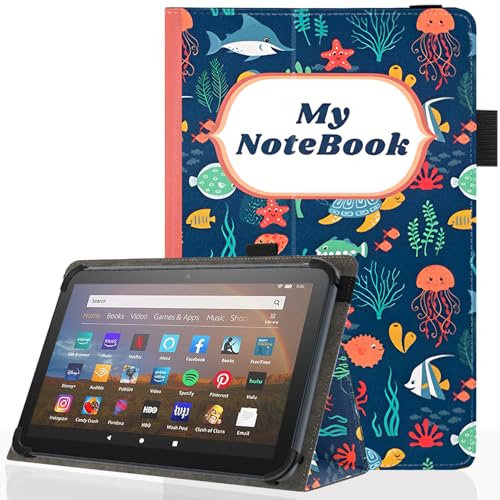 Universal 10 10.1 Inch Android Tablet Case,Slim Folding Stand Cover for All 9"-10.5" Touchscreen Tablet Case with Stylus Pen Holder,Sea Floor - color: Sea Floor