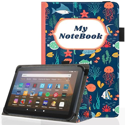 Universal 10 10.1 Inch Android Tablet Case,Slim Folding Stand Cover for All 9"-10.5" Touchscreen Tablet Case with Stylus Pen Holder,Sea Floor - color: Sea Floor