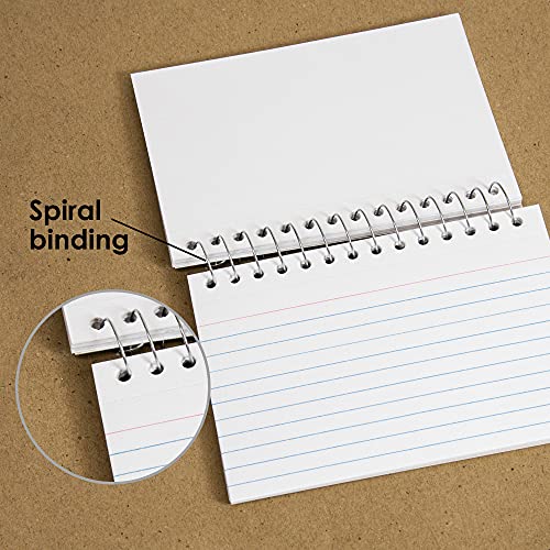 BAZIC Ruled Index Cards Book 3" X 5" 100 Count, Spiral Bound Memo, White Flashcards, Ruled Lined Card for Learning Memory Reminder (50/Pack), 2-Packs