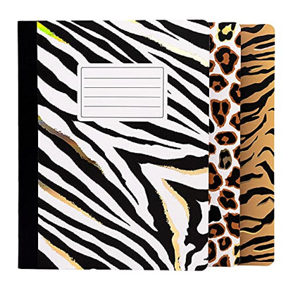 Pukka Pad, Composition Notebooks - 3 Pack of Journals Featuring 140 Pages of College Ruled 80GSM Paper with Sturdy Cover Stock - 9.75 x 7.5in - Wild - color: Wild, size: 3 Pack