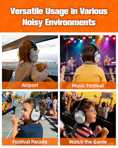 ZOHAN 032 Kids Noise Canceling Headphones - 25dB NRR Kids Ear Protection Earmuffs for School, Monster Jam, Fireworks, Travel, Air Show, Concert, Autism - Grey - color: 1pack - Grey